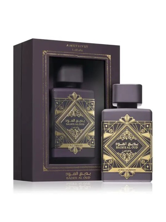 Bade’e Al Oud Amethyst Lattafa 100 ml Eau de Parfum mixte florale et ambrée inspirée Atomic Rose Initio