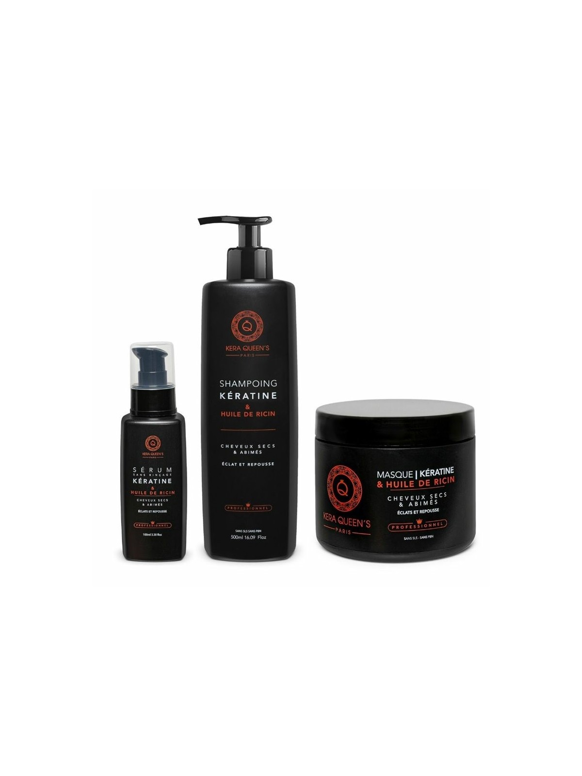 GAMME KÉRATINE & HUILE DE RICIN : SOINS POUR CHEVEUX SECS ET ABÎMÉS – KERA QUEEN’S