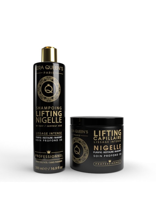 GAMME DUO LIFTING NIGELLE – SHAMPOING + SOIN – 500ML – KERA QUEEN’S