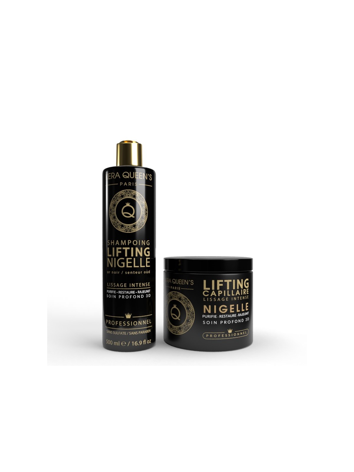 GAMME DUO LIFTING NIGELLE – SHAMPOING + SOIN – 500ML – KERA QUEEN’S