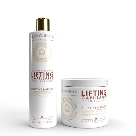 GAMME DUO LIFTING KÉRATINE & ARGAN – SHAMPOING + SOIN – 500ML – KERA QUEEN’S